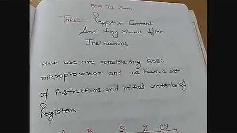 REGISTER CONTENT AND FLAG STATUS AFTER INSTRUCTIONS