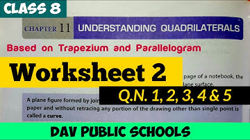 DAV class 8 maths chapter 11 worksheet 2 Q.N. 1, 2, 3, 4 & 5