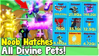 Noob Hatched ALL RAREST Divine Pets 😱 In Clicker Simulator Roblox