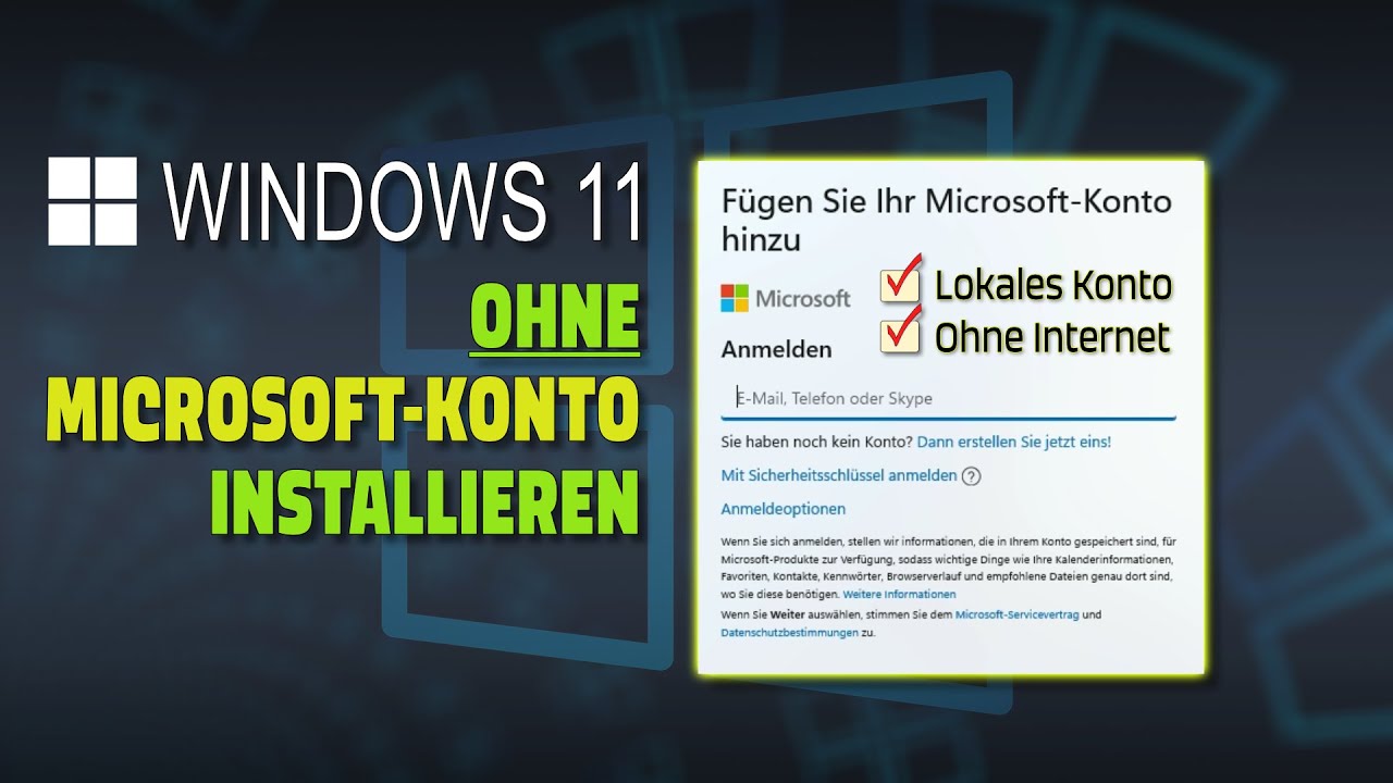 Windows 11 OHNE MicrosoftKonto installieren EINFACH ERKLÄRT YouTube