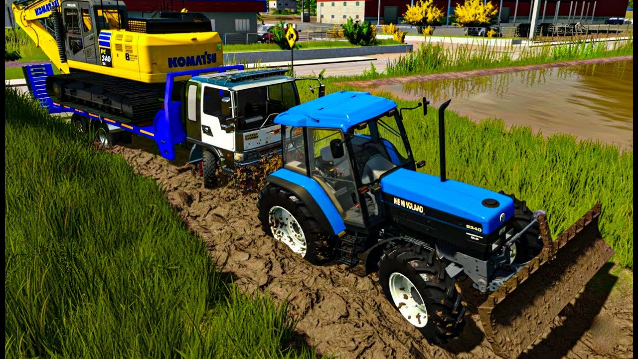 จ่ะมาช่วยรถพ่วงติดหล่ม 2 คัน แต่ติดหล่มตั้งแต่ทางเข้า FS25 BBGAMER