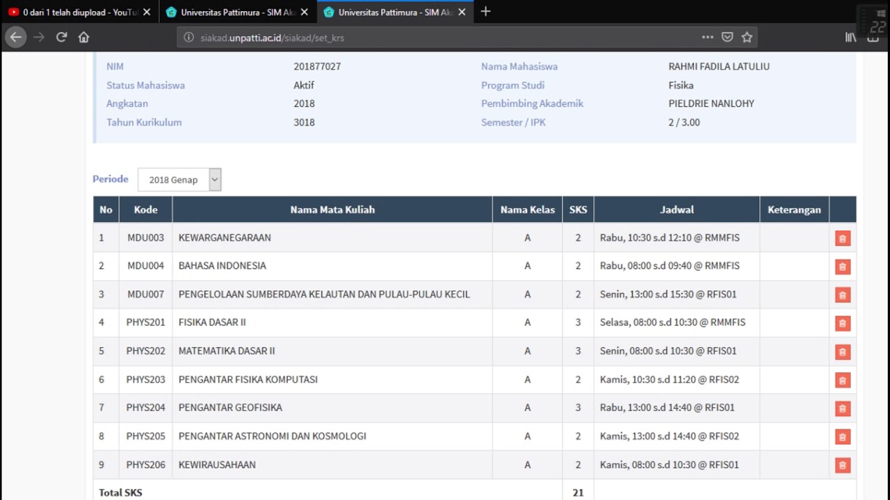 cara melakukan KRS online dan cetak oleh mahasiswa di siakad