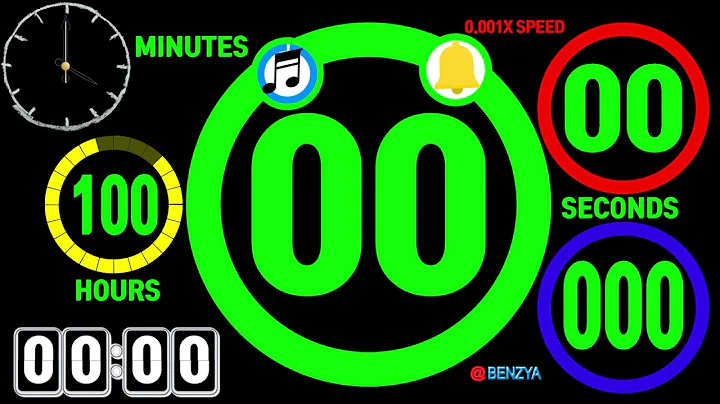 UHD/4K/2160p flipclock colorful circle 100 hours countdown timer alarm🔔speedfeeling