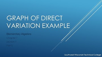 Graph of Direct Variation-Example - Elementary Algebra