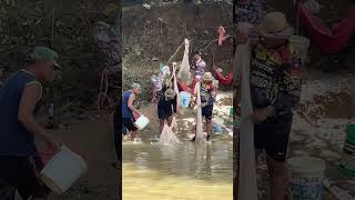 Man trying to catch fish just for food in river #fishing #catchingfish #viral #fish #castnet #video