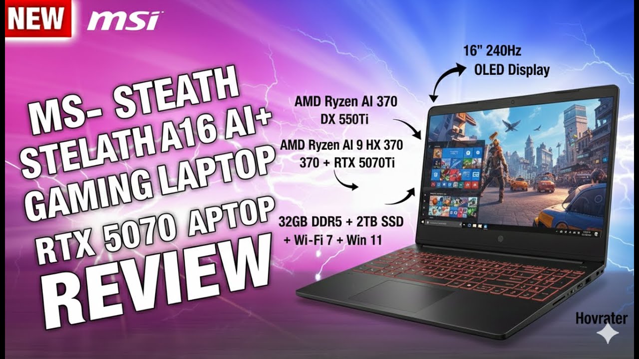 Обзор MSI Stealth A16 AI+ | OLED 240 Гц, Ryzen AI 9 и RTX 5070 Ti