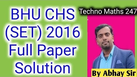 CHS Previous Year Question Paper 2016 Part-1