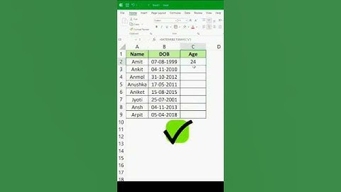 How to use datedif function in excel tips and tricks #excelshortcuts #shortvideo #exceltech
