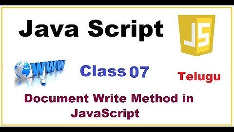 Draw Back of Document Write Method in JavaScript  in Telugu  | VLR Training Class 07