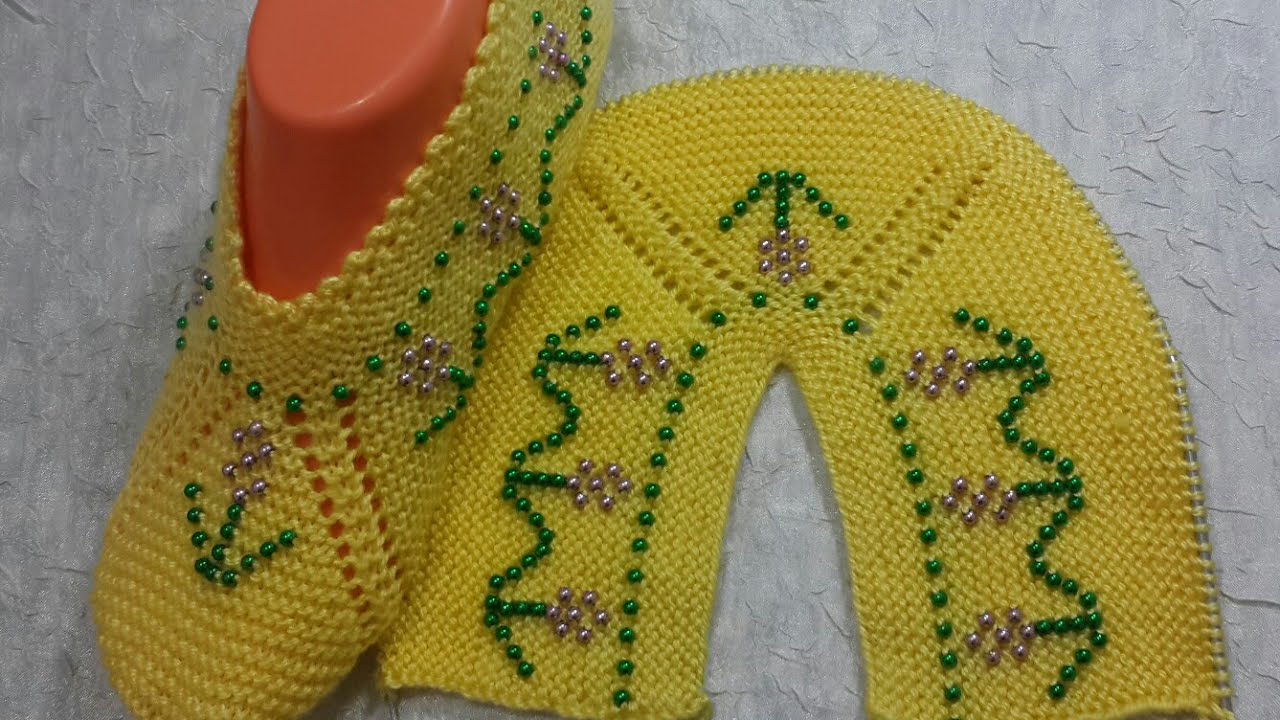 İKİ ŞİŞLE ÇİÇEKLİ BONCUKLU PATİK YAPIMI