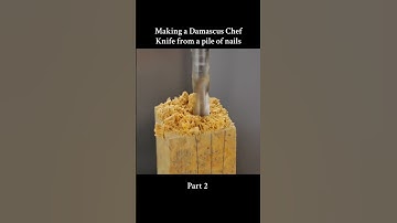 part 2 making a Damascus chef knife from a pile of nails #making #forging #knifeskills #damascus