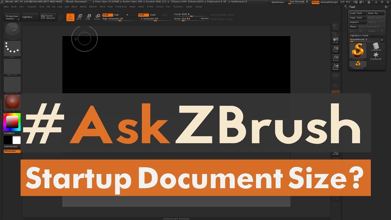 zbrush change document size