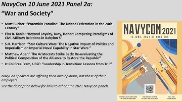 NavyCon June 2021 Panel 2a: “War and Society”