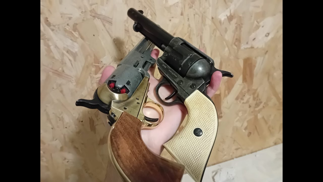 Firing caps from replica revolvers - YouTube