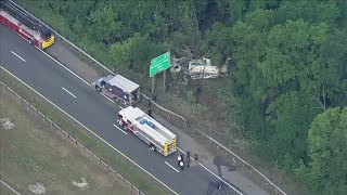 Truck carrying ammonium nitrate overturns in Hagerstown