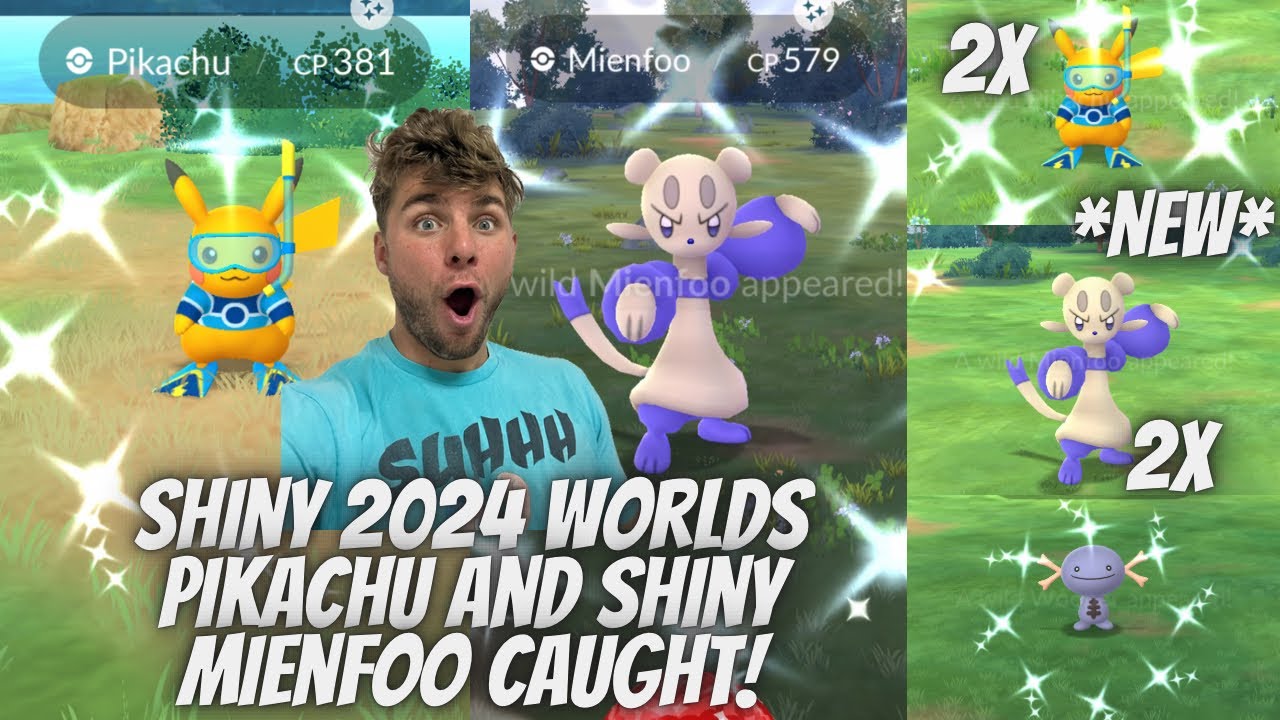 *NEW* Shiny 2024 Worlds Pikachu & Shiny Mienfoo CAUGHT! Shundo Check
