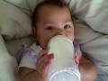 Baby Ayden with her bottle