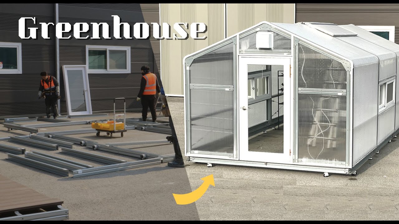 LEB농막골조를 활용한 박공형 솔라랩 온실 3분 타임랩스⏰