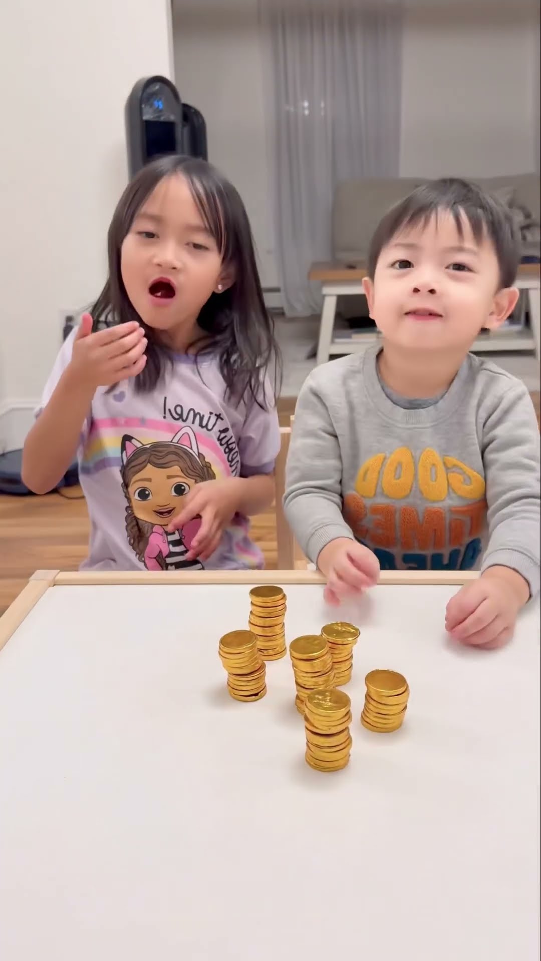Baby’s Chocolate coin prank on sister  ??❤️????✅