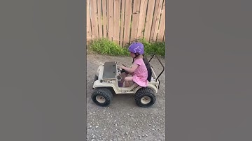 Power Wheels with rubber tires and two 18v batteries#powerwheels #jeep