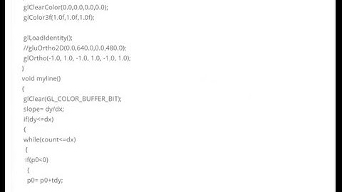 OPENGL PROGRAM IN C FOR LINE DRAWING