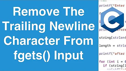 Remove Trailing Newline Character From fgets() Input | C Programming Example