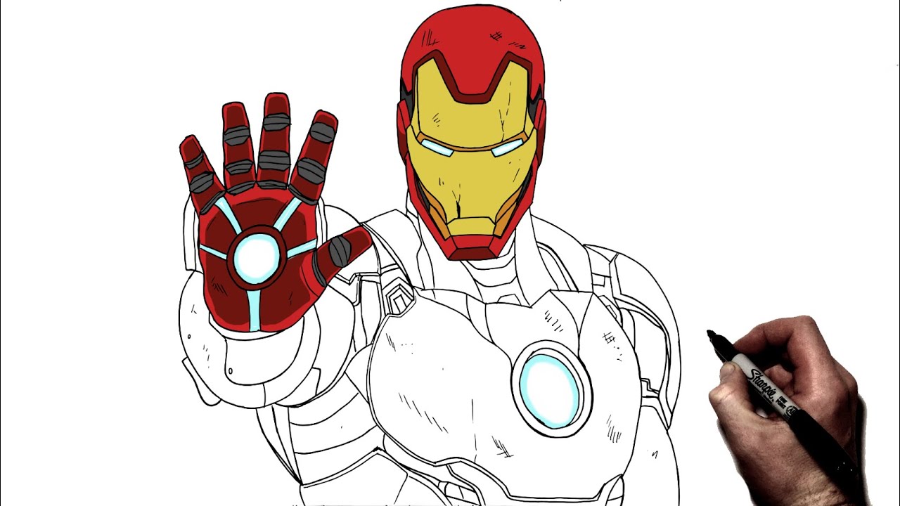 How to Draw IRON MAN (Avengers: Infinity War) Drawing Tutorial - Draw it,  Too!