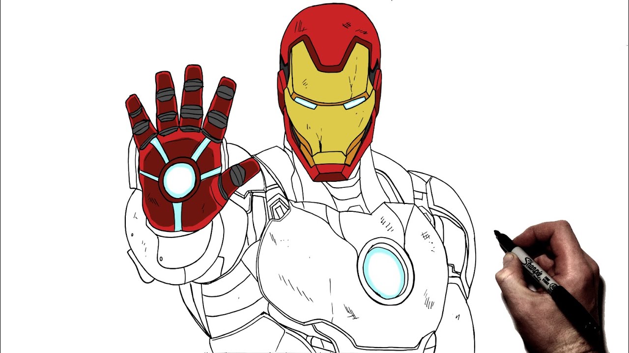 How To Draw Iron Man | Step By Step | Marvel - YouTube