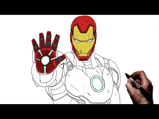 Iron Man Drawing - Marvel - DeMoose Art - YouTube