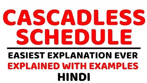 Cascadless Schedule ll DBMS ll Explained with Examples in Hindi