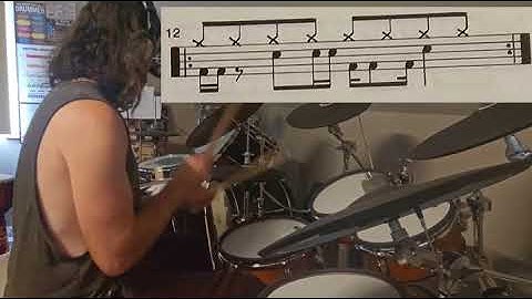 Tutorial series 4: 8th note with 16th note bass/snare drum grooves. Video: dotted note groove 12