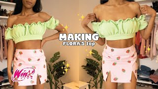 DIY OFF THE SHOULDER TOP Recreating Floras Winx Club Outfit✨