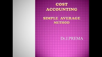 Cost Accounting # Simple Average Method # (in Tamil )By Dr.J.Prema