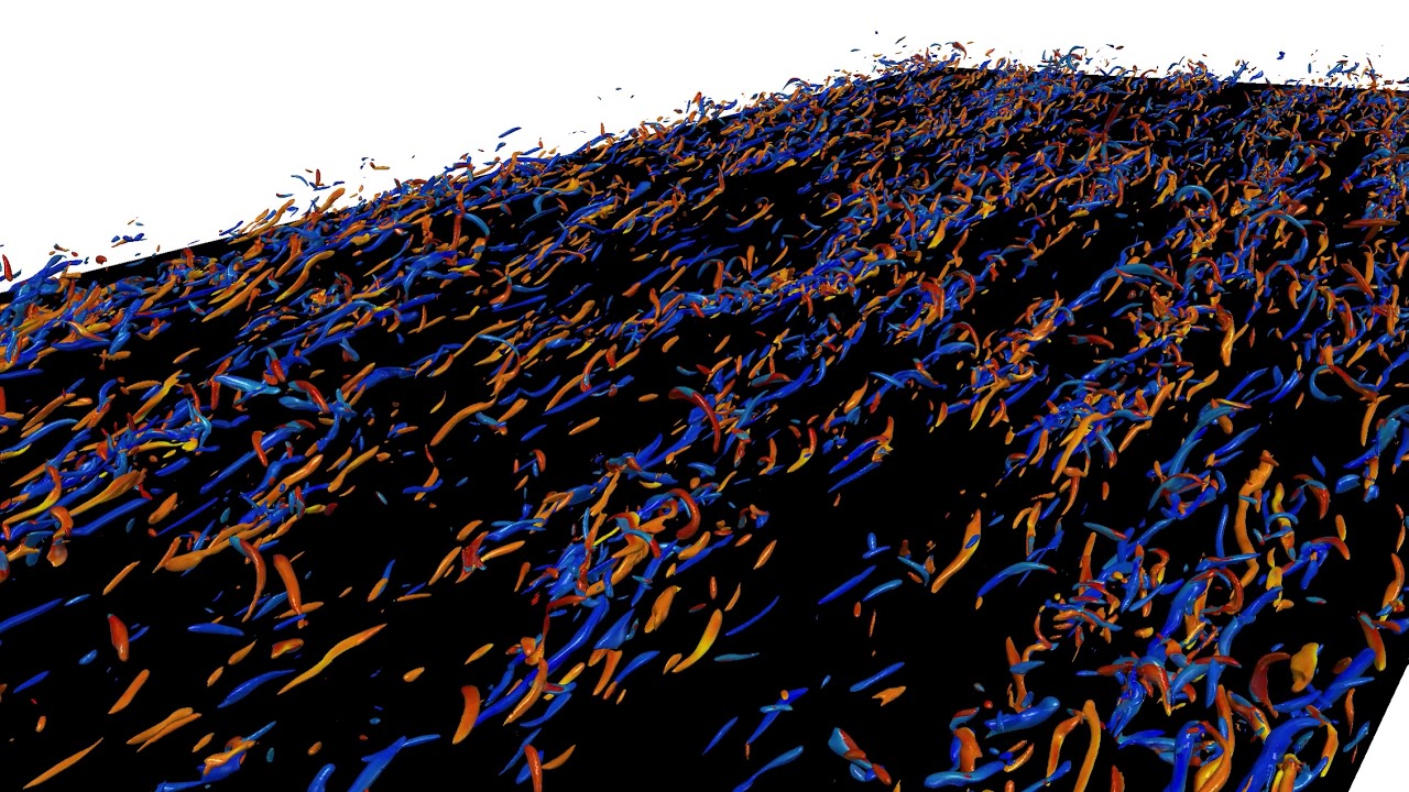 Coherent structures in a Turbulent Channel Flow simulation - YouTube