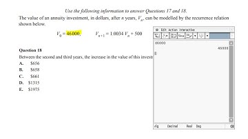 2018 Exam 1 Core - Recursion & Financial Modelling Q17 to 18
