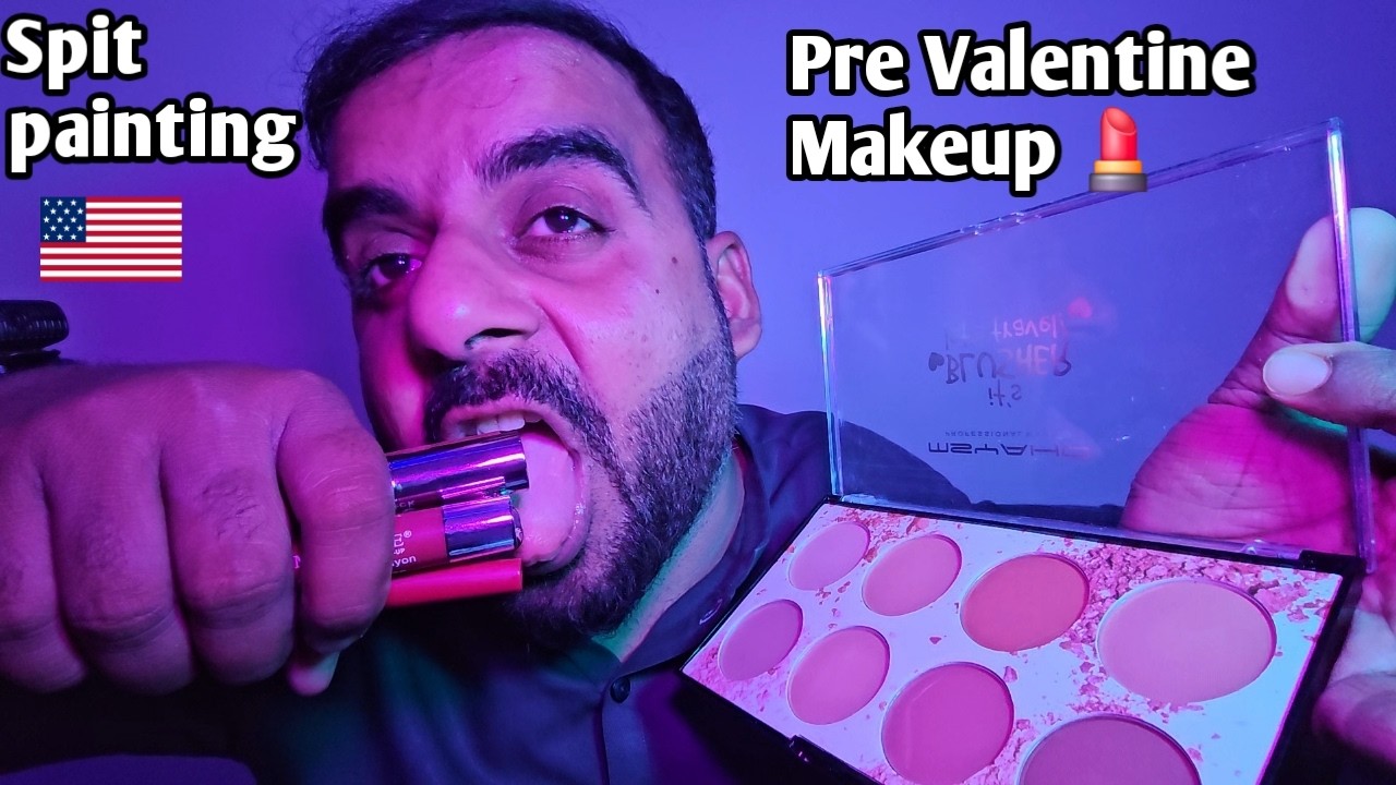 ASMR - Spit painting your Pre Valentine Makeup 💄with Love Tingles ❤️