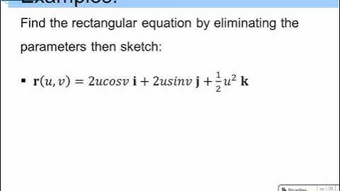 Calculus III Parametric Surfaces Part 1