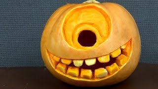 Carving Minion Pumpkin