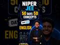 Day 23 English Niper JEE 2026 | Most Imp Concepts & Topics #niperjee Niper PYQ & FAQ