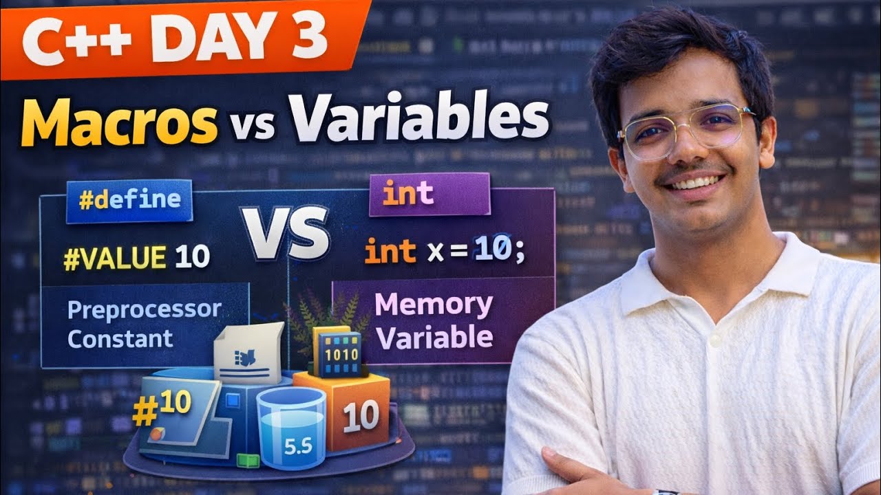 C++ Day 3 | Macros Vs Variables (Beginner Friendly) - YouTube
