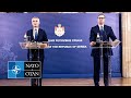 Nato secretary general with the president of serbia  aleksandar vui 21 nov 2023