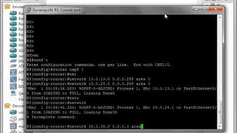 CCNA - OSPF configuration - GNS3 simulation