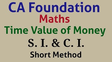 CA Foundation, Maths, Time Value Of Money, Simple Interest, Compound Interest