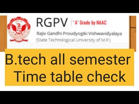 #RGPV b.tech time table 2020 RGPV RGPV RGPV RGPV RGPV time table