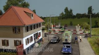 Modular model railroad layout in HO scale at the highest level of design (German model railway)