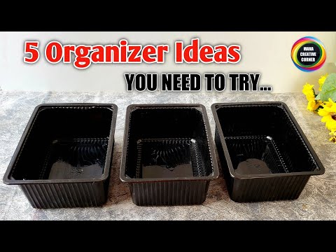 5 DIY Organizers you need to try with Plastic food containers | 5 Plastic food containers reuse