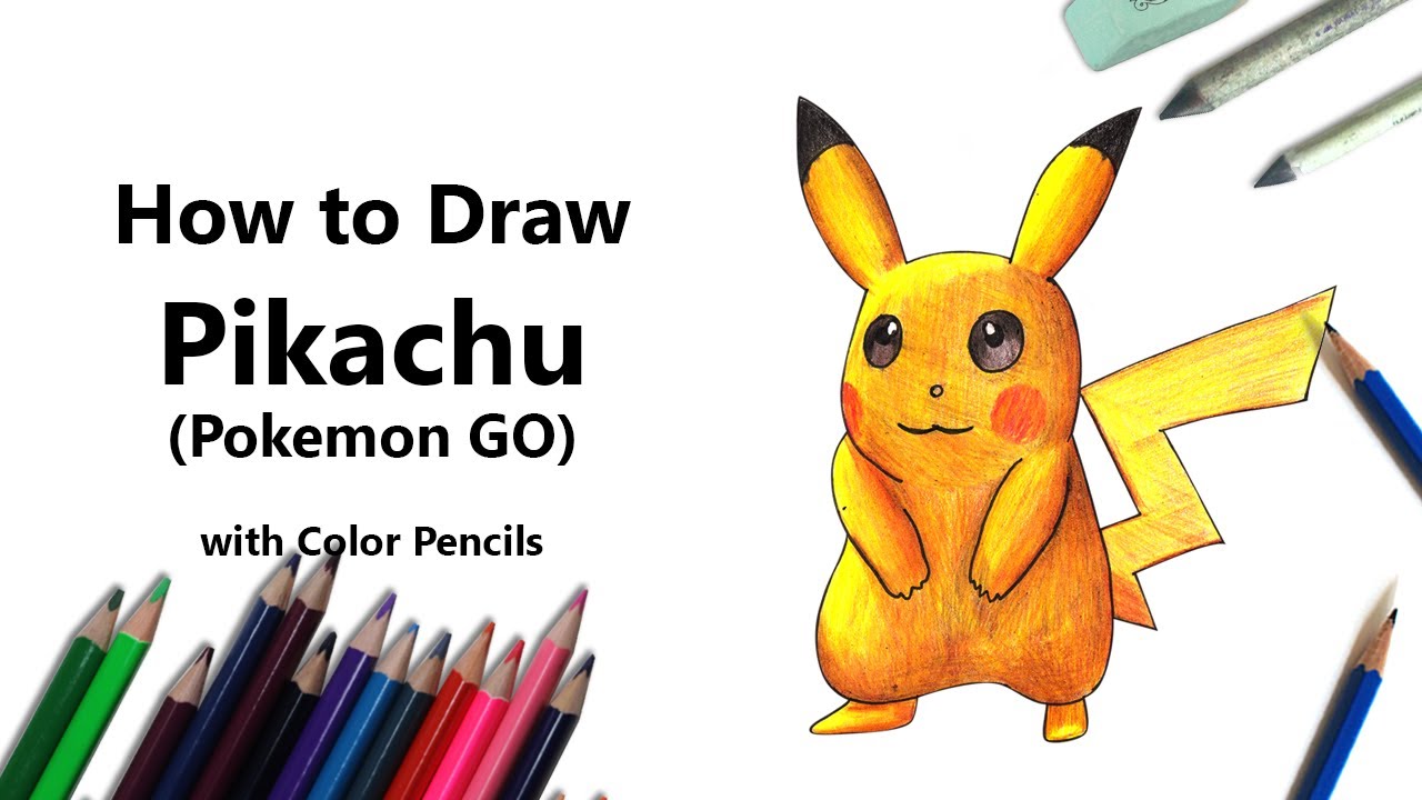 How to draw Pikachu step by step - Pokemon Go por Dibujos-Para