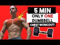 5 Min ONE Dumbbell Only At Home Chest Workout (Workouts With ONE Dumbbell) | No Bench Pec Workouts