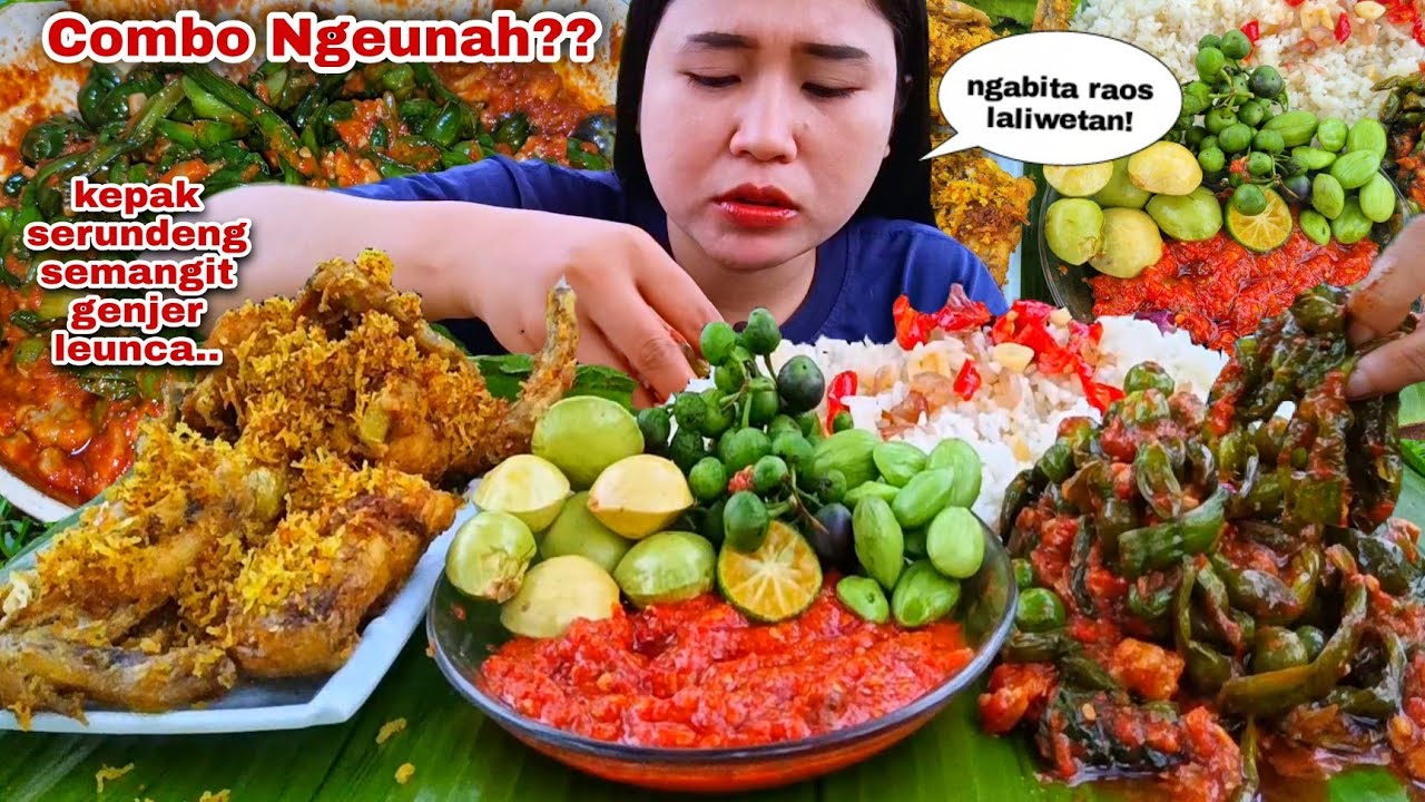 MENU MENGGUNCANG CEUNAH ⁉️ SAYAP AYAM SERUNDENG NASI LIWET GENJER LEUNCA LALAPAN MENTAH