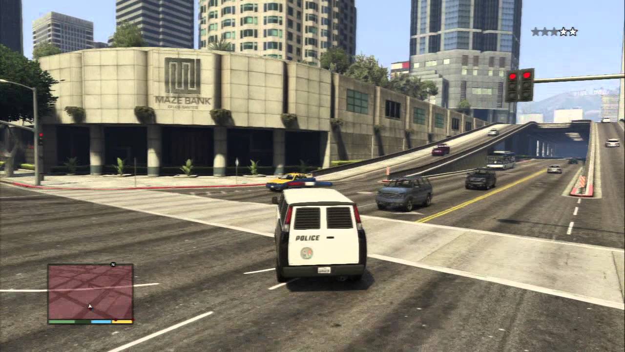 Grand Theft Auto V Stinger Steal Police Van & Lose Cops (Michael De